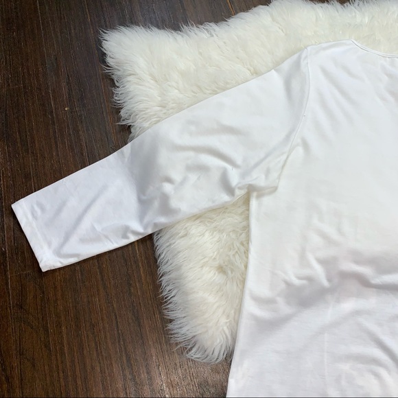 UNBRANDED~NWOT~ Women’s Size XL White Long Sleeve Floral Button Down Tunic Top - Picture 12 of 13